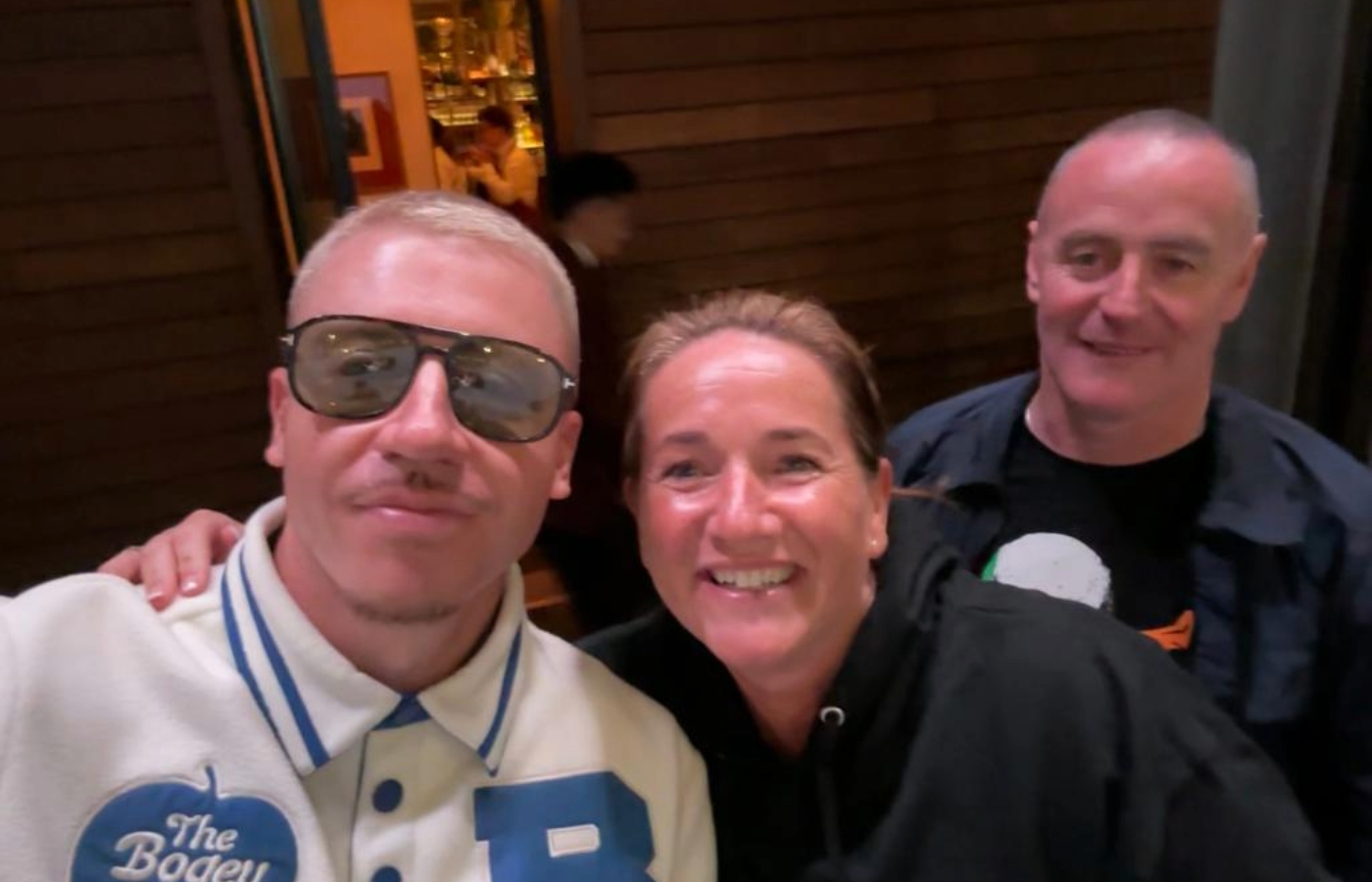 Macklemore with Kate Deegan and Michael Brohan in New York. 