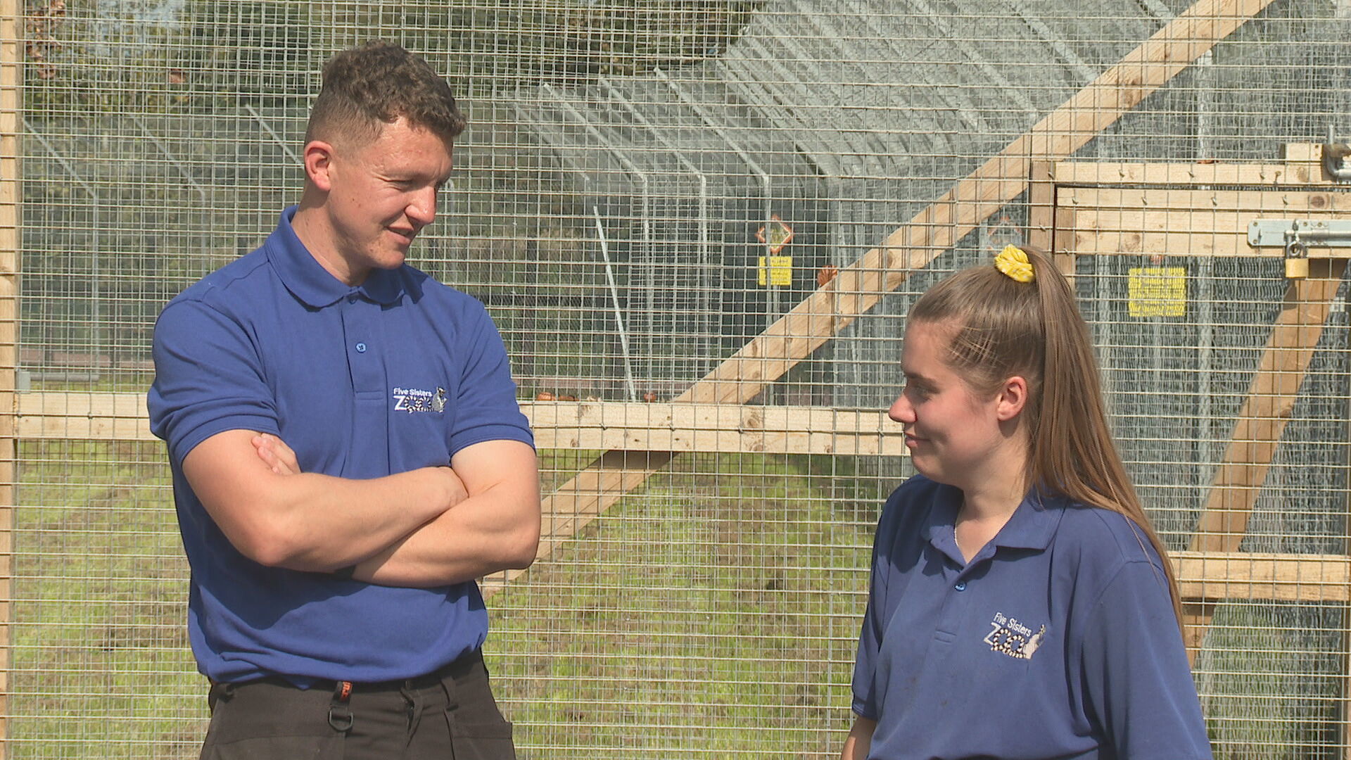 Zoo keepers Gary Curran and Emma Howe. 