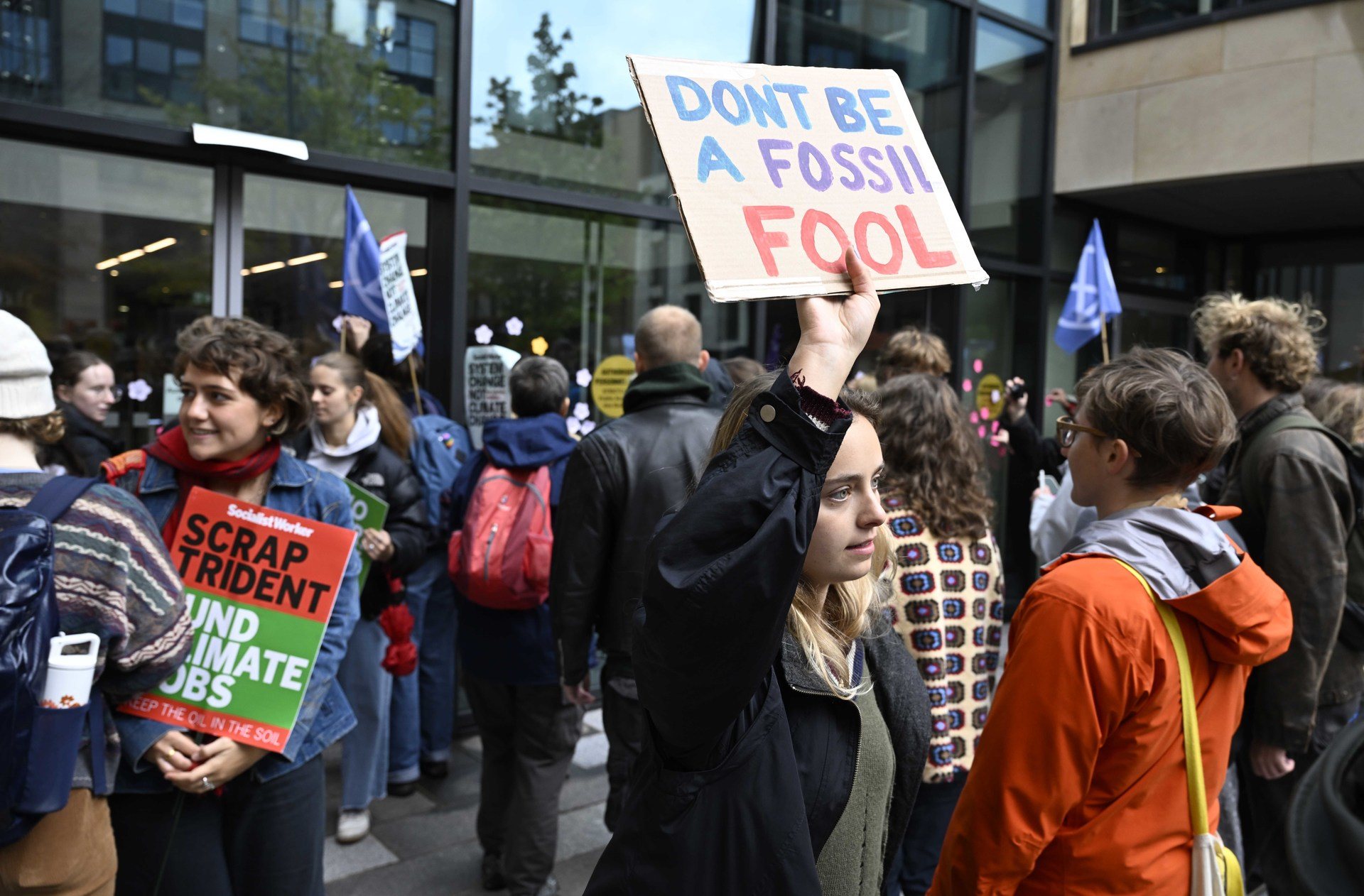 Climate protesters gathered outside the UK Government's hub in Edinburgh on Saturday demanding an end to fossil fuel extraction.