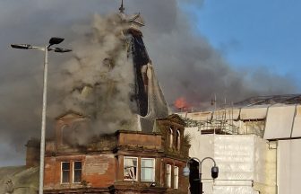 Firefighters battle blaze at former Station Hotel in Ayr after fire broke out for second time in 2023