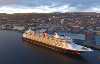 Giant Disney cruise ship docks at Greenock Ocean Terminal as part of seven-day British cruise
