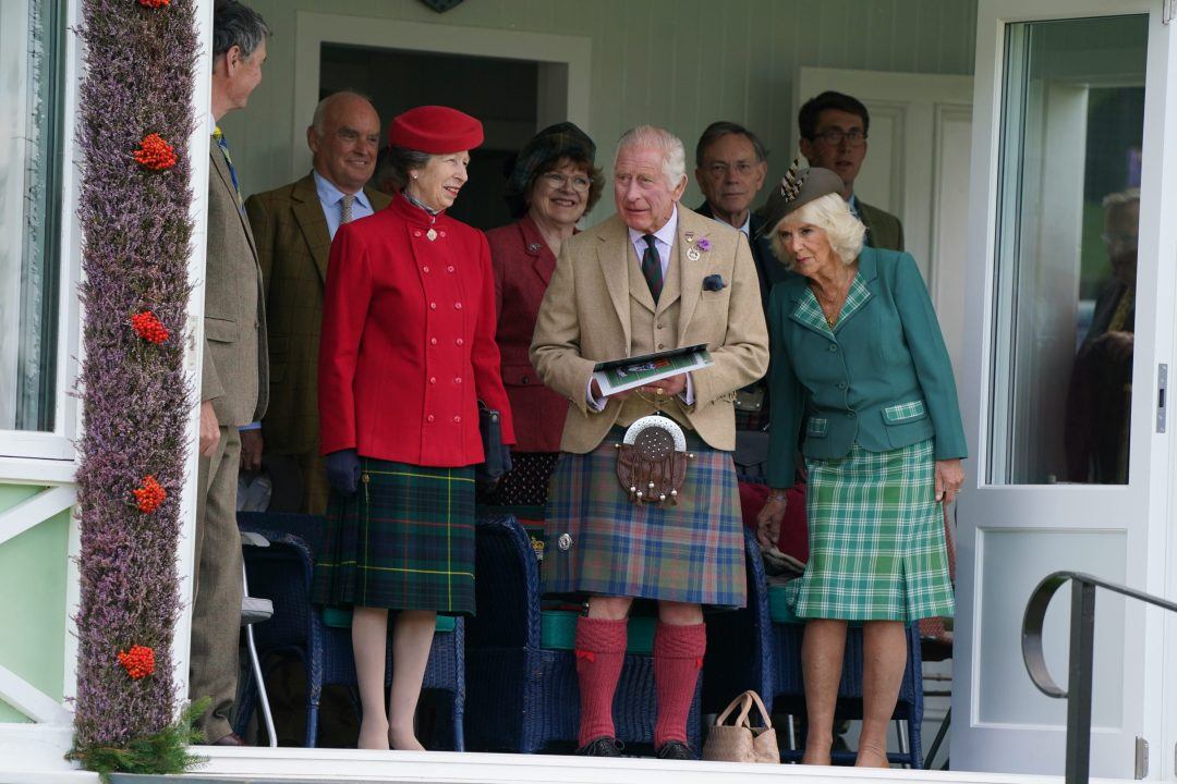 King Charles wears new tartan named after him at Braemar Gathering in Aberdeenshire