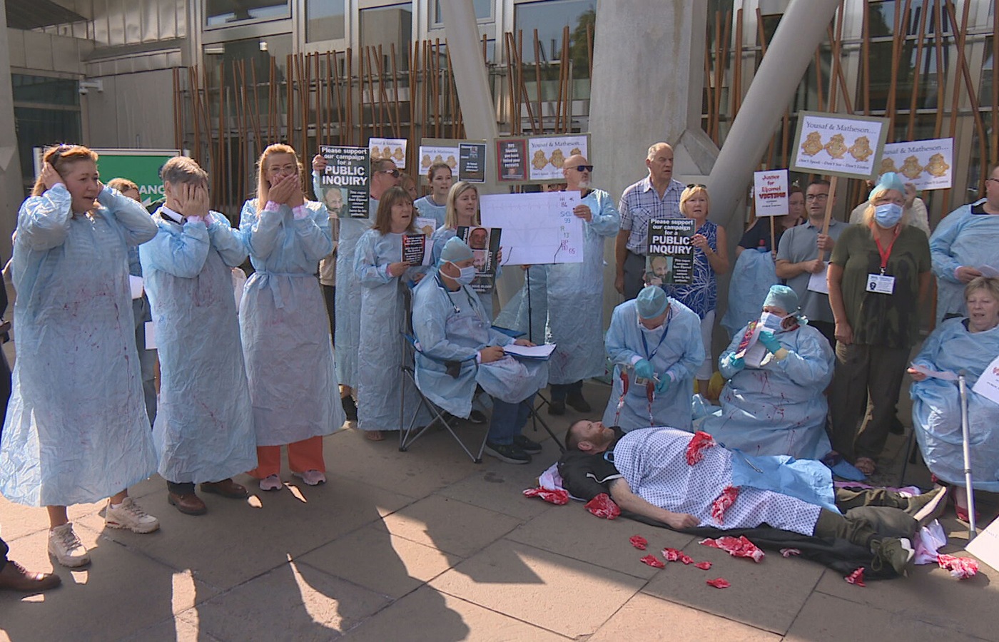 Eljamel protest at Scottish Parliament.