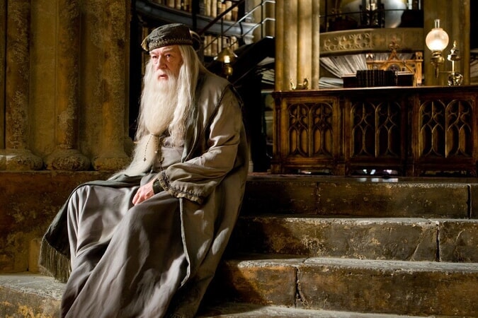 Sir Michael Gambon as Albus Dumbledore in Harry Potter and the Half Blood Prince.