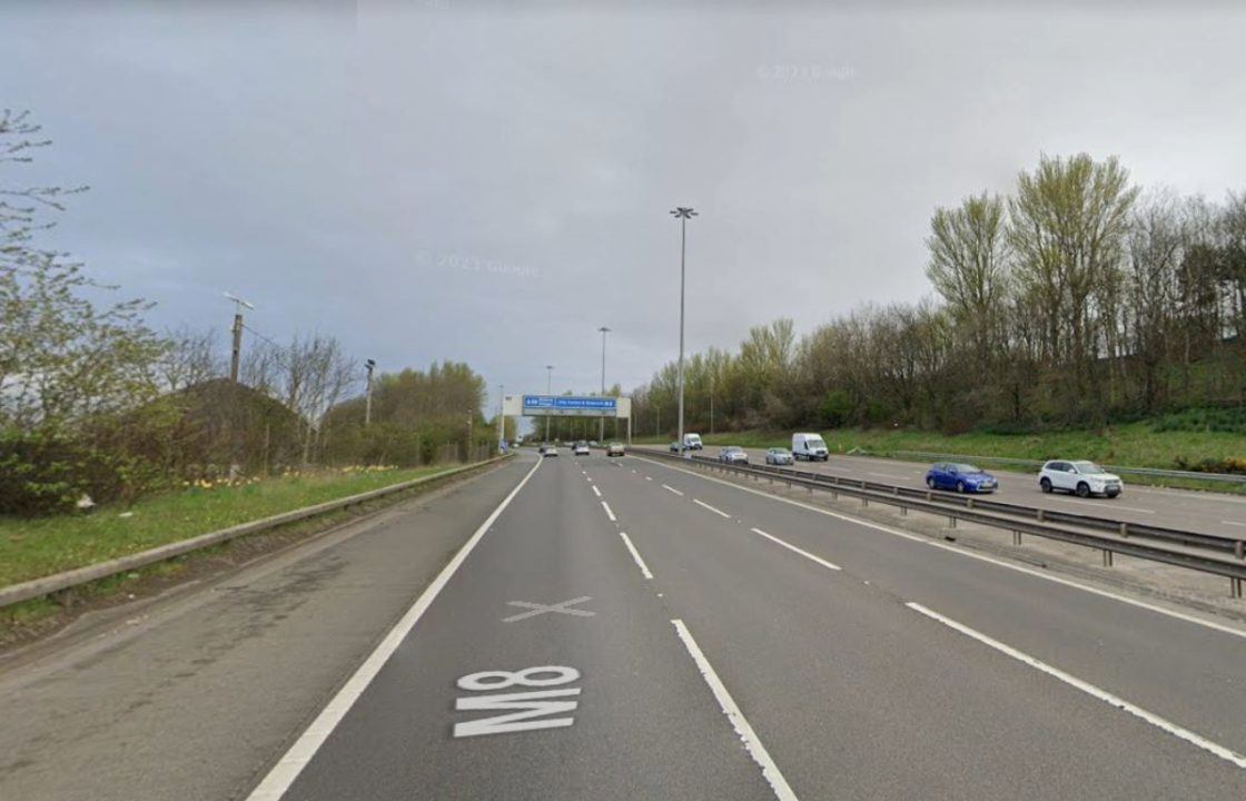 Car ‘flips onto side’ in M8 crash near Riddrie in Glasgow Riddrie with two people taken to hospital