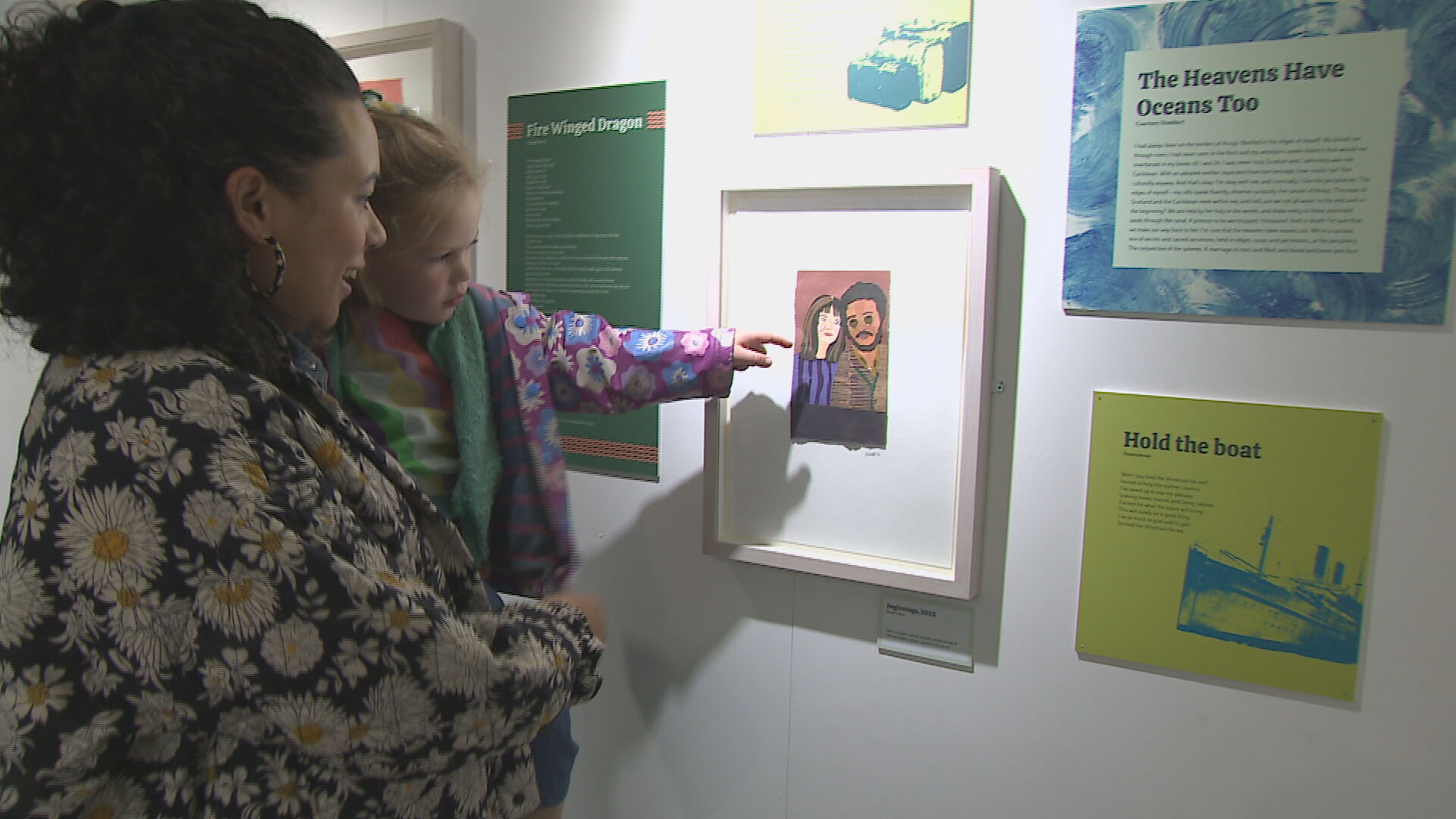 Esmé admiring her mum's artwork. 