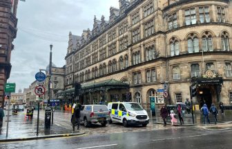 Gordon Street outside Glasgow Central Station closed due to debris falling from building