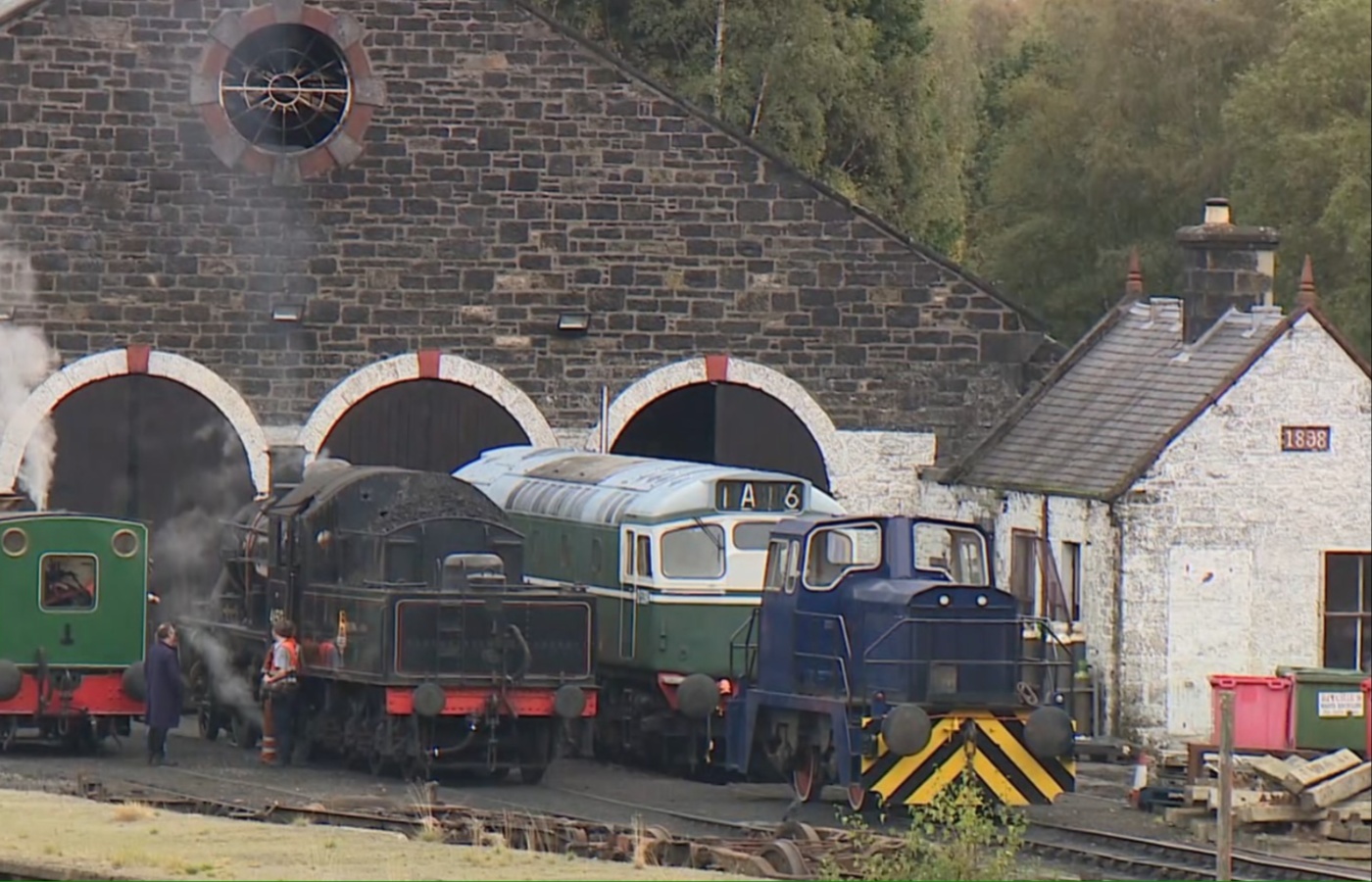 The shed is where the Flying Scotsman is getting checked over.