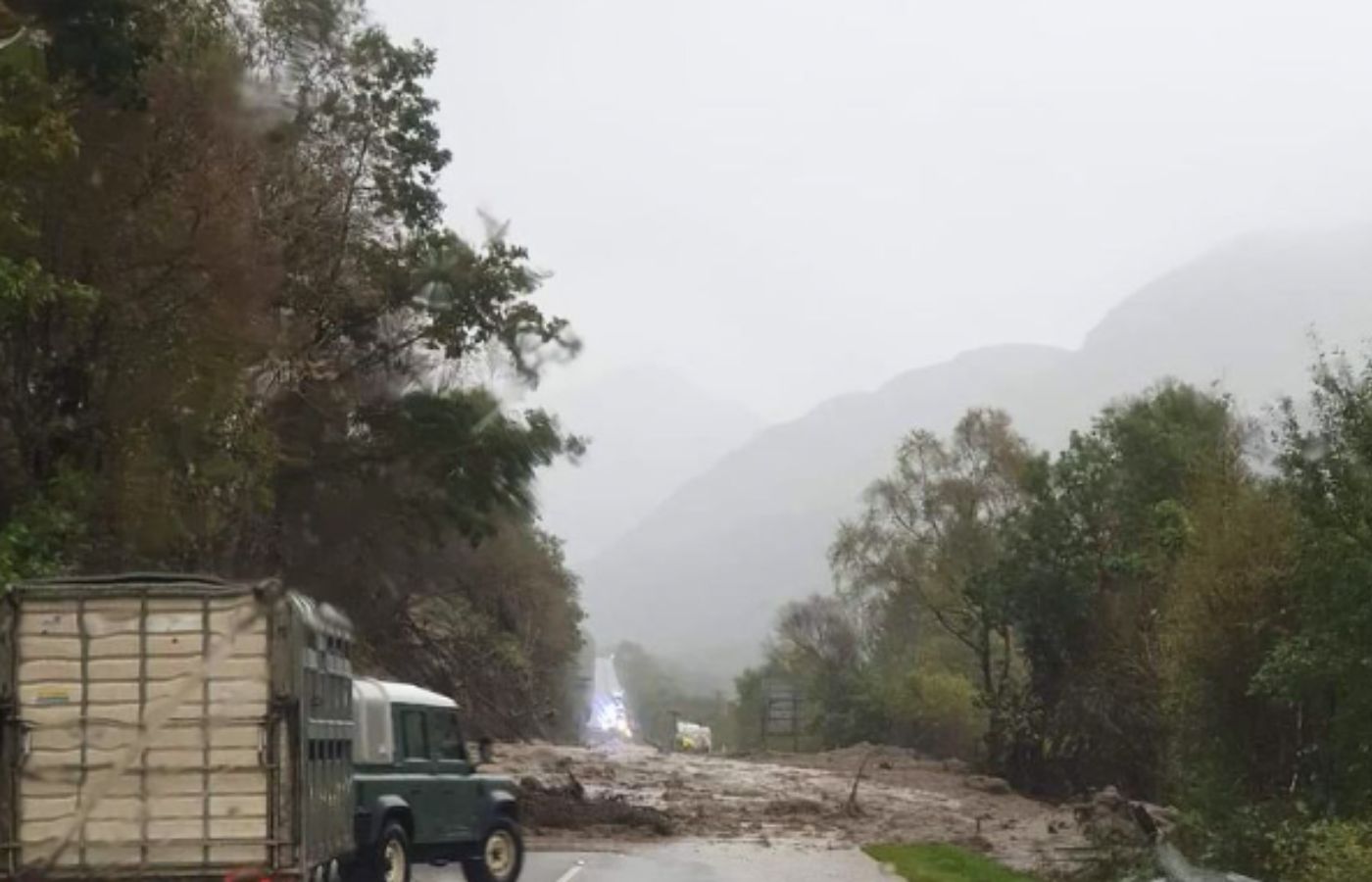 The A83 between Tarbet and Inveraray due to multiple landslips.   