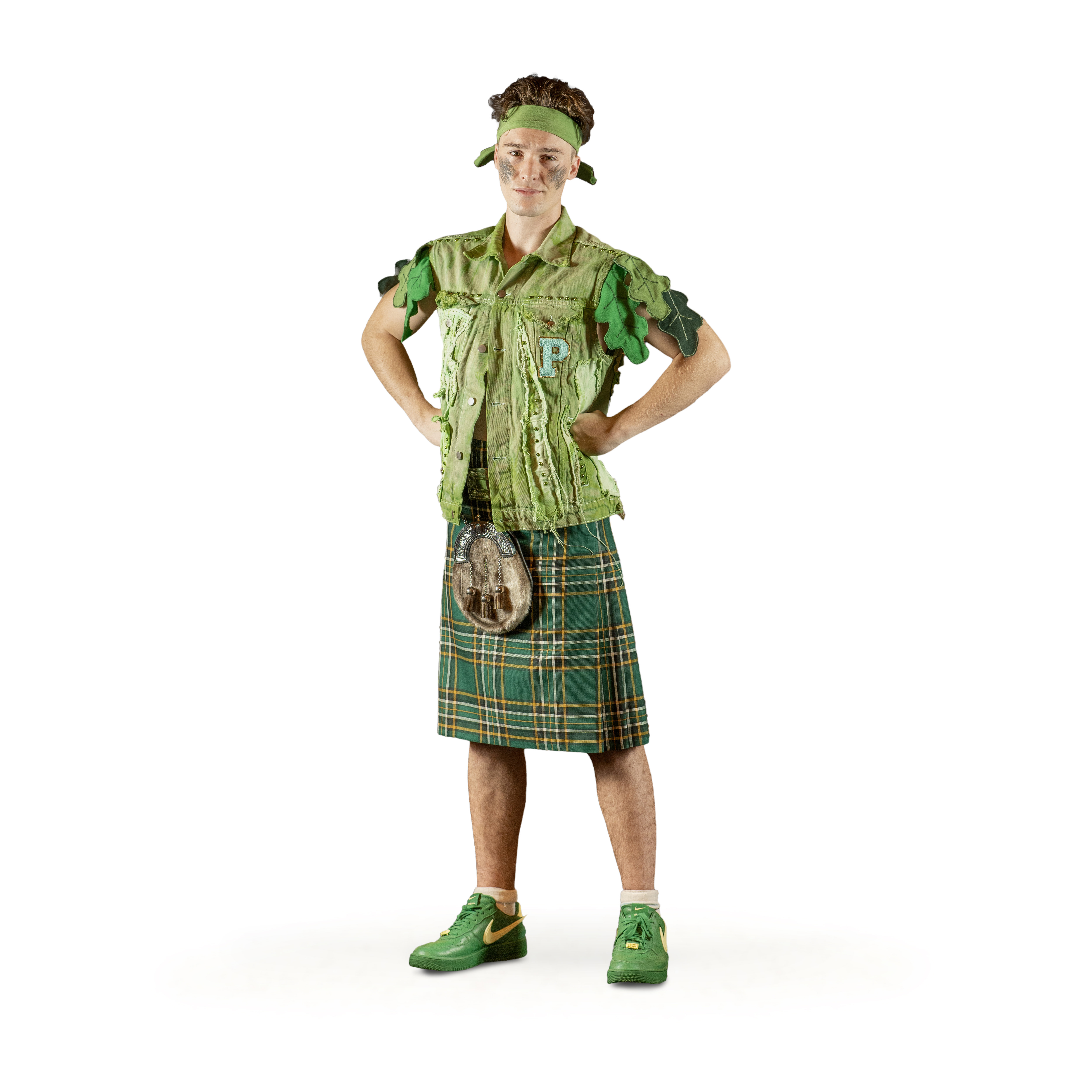 Jordan Conway, who plays Peter Pan, was fitted for a kilt ahead of the Scottish shows