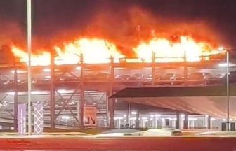 London Luton Airport closed as fire rips through car park