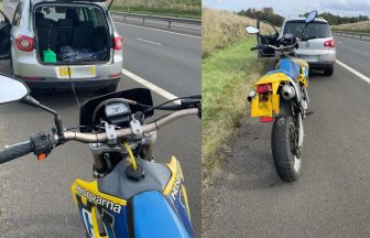 Motorcyclist reported after allegedly being towed by car with extendable dog lead on the M9