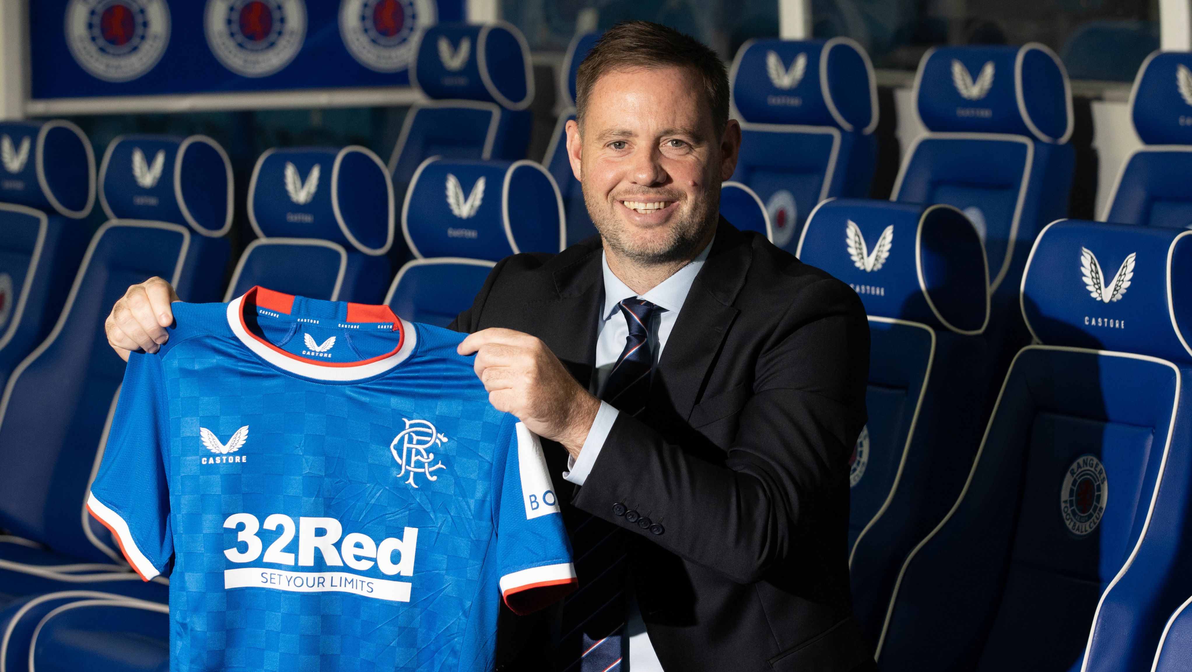 Michael Beale is unveiled as the new Manager of Rangers Football Club at Ibrox Stadium, on December 1, 2022.