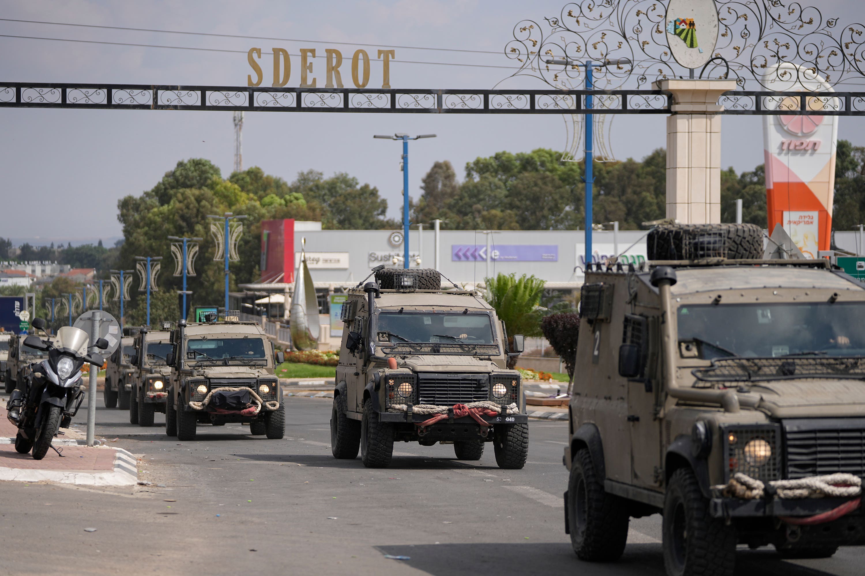 An Israeli army column was deployed to Sderot, a town close to the Gaza Strip.