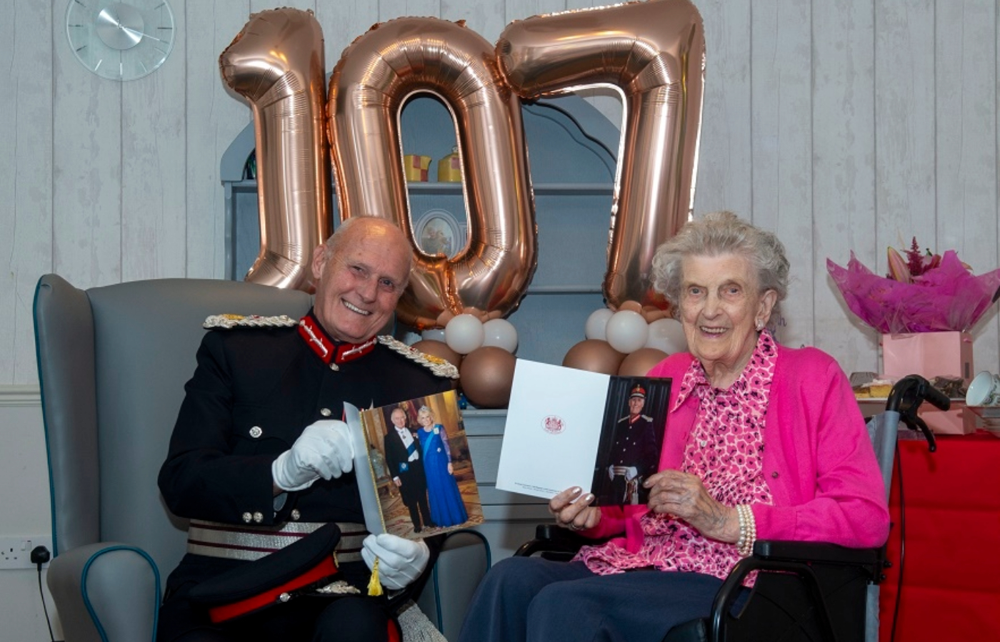 Rosella Lamont with Lord Lieutenant of Aberdeenshire. 