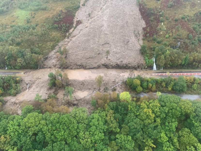 Landslip at Rest and Be Thankful 