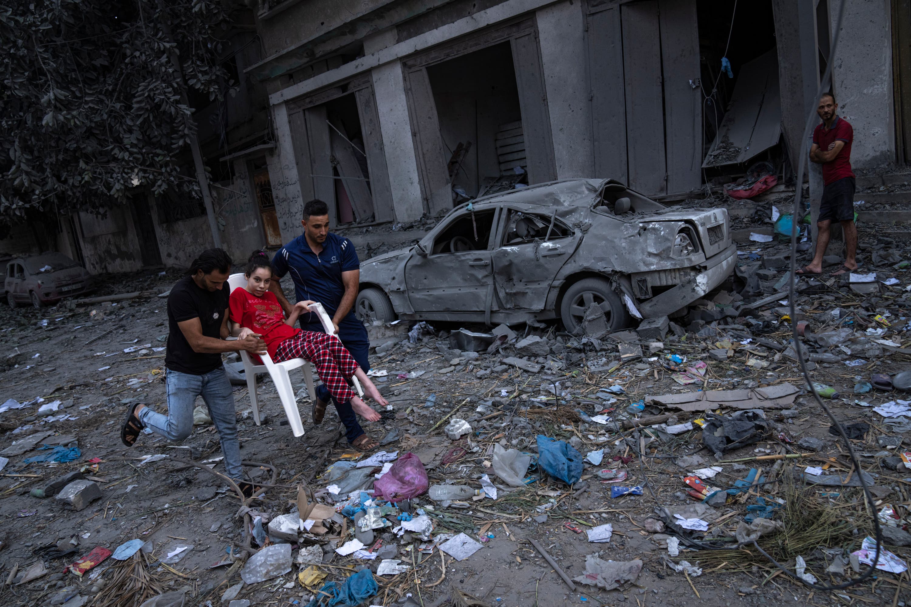 Israeli airstrikes hit a neighbourhood in Gaza City 