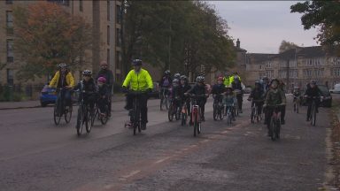 Children at Glasgow primary encouraged to join bike bus to school