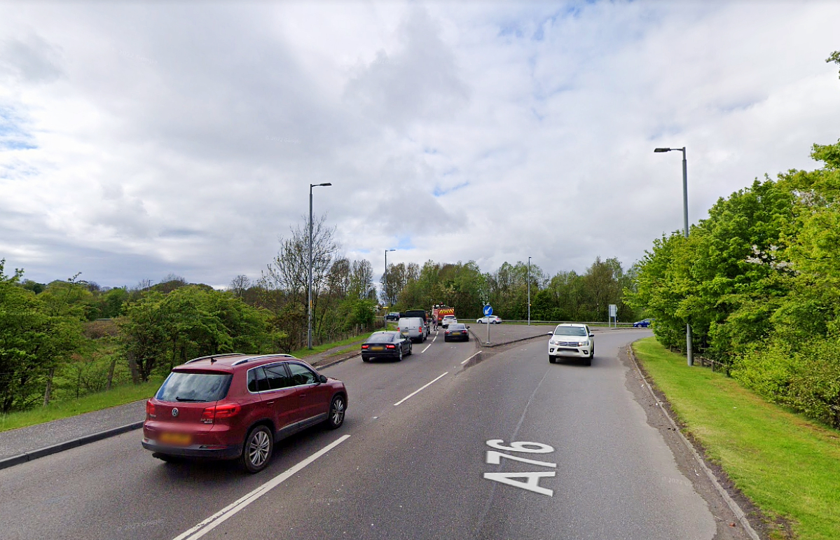 Driver taken to hospital after three car collision on A76 amid