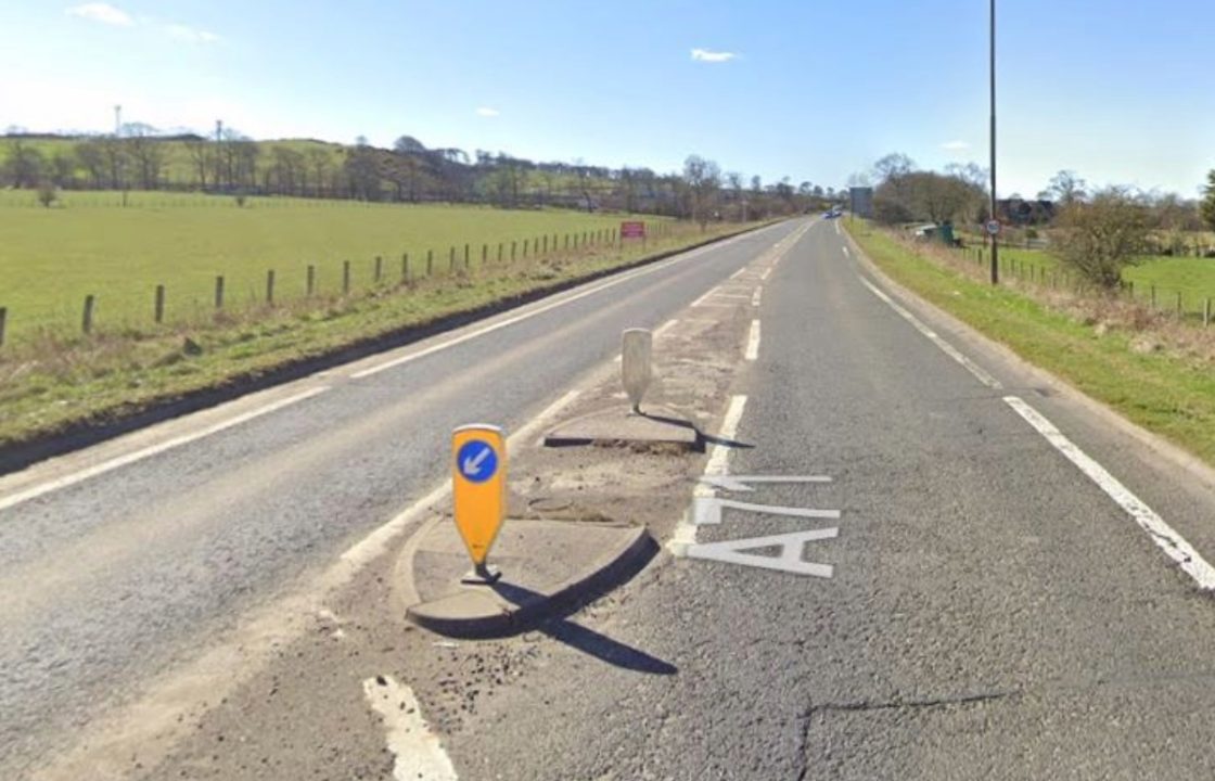 A71 closed in both directions after crash between car and motorbike near East Calder