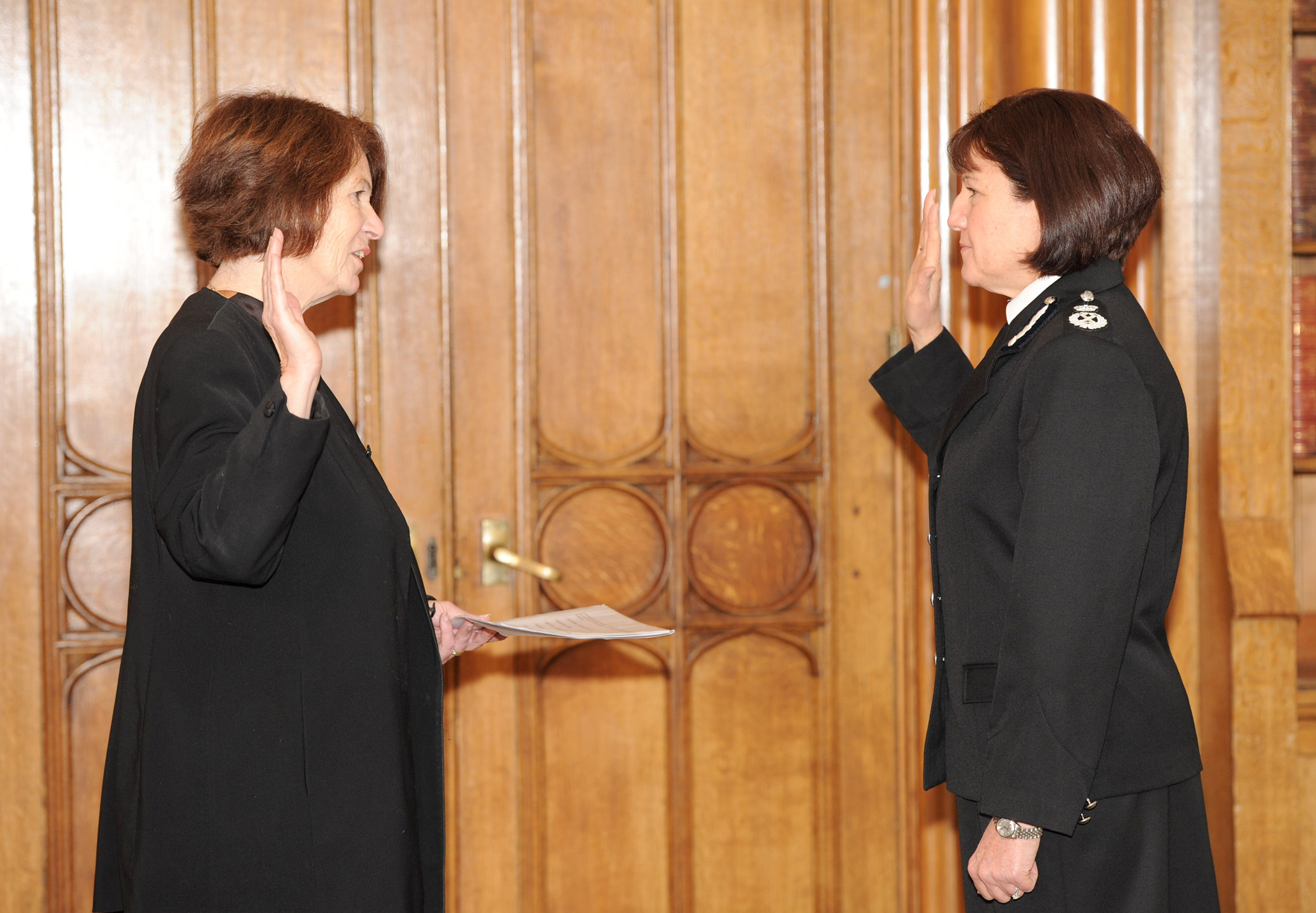 Chief constable Jo Farrell being sworn in.
