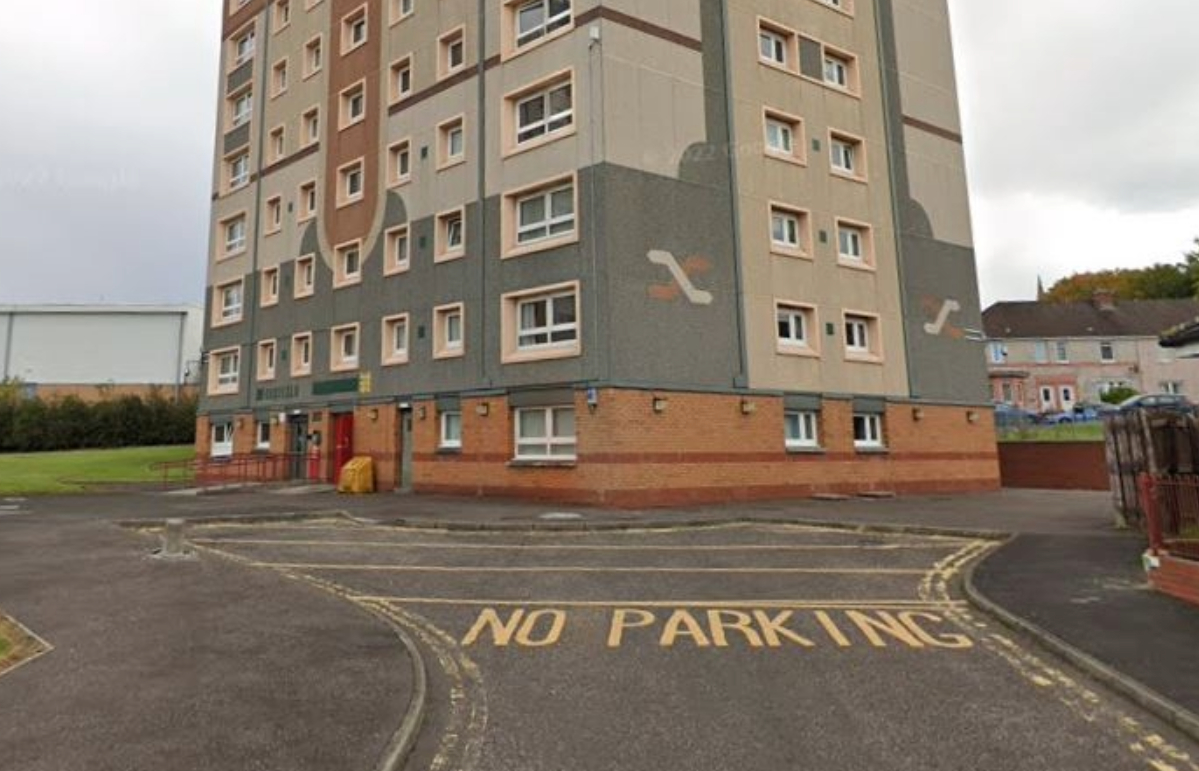 The attack took place outside a block of flats in Motherwell. 