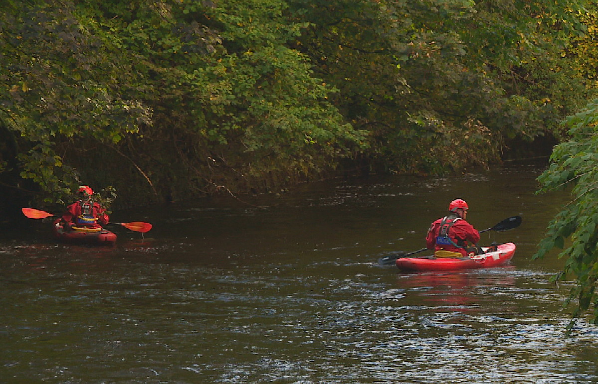 Kayakers searching the River Kelvin in Glasgow for the missing woman