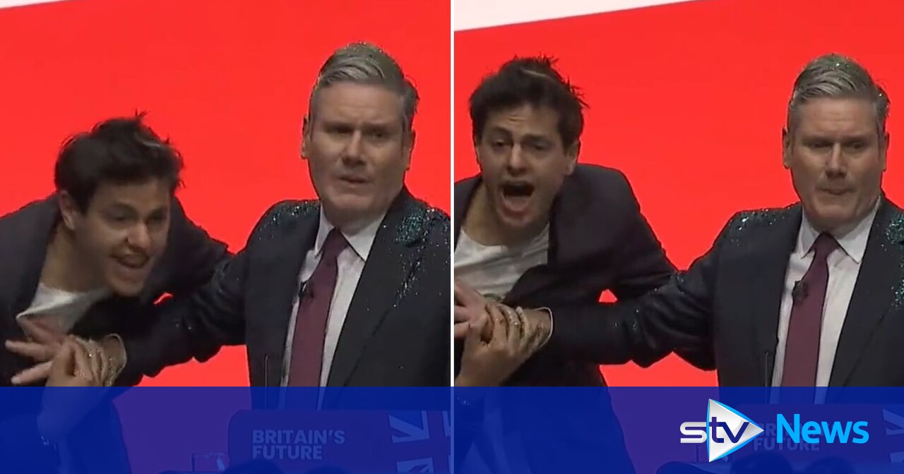 Protester Storms Stage Of Labour Liverpool Conference And Throws ...