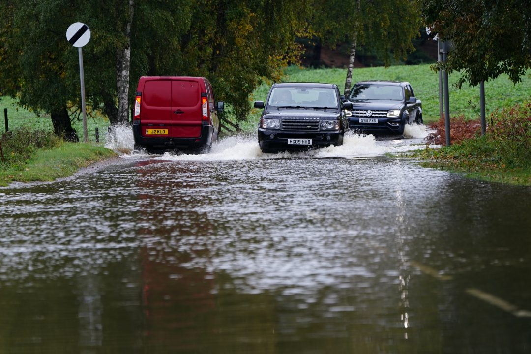 Met Office yellow warning for heavy rain in force across parts of Scotland