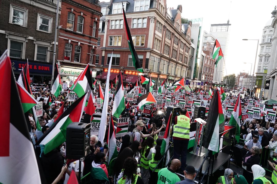 UK home secretary Suella Braverman says flying Palestinian flag ‘may not be legitimate’