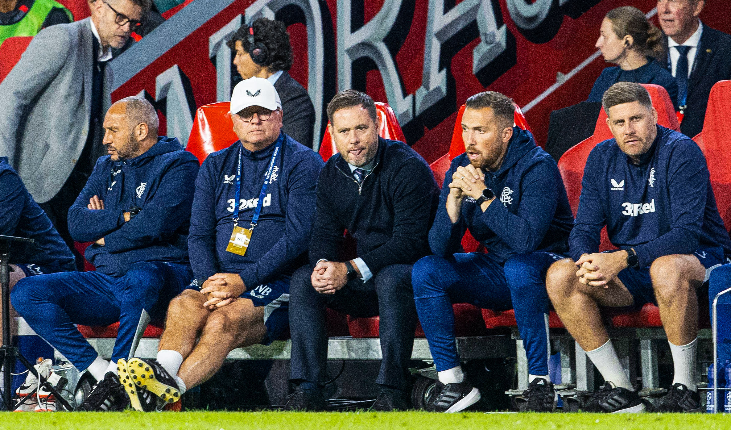 Rangers manager Michael Beale looks dejected during a UEFA Champions League Play-Off second leg match between PSV Eindhoven and Rangers at the Phillips Stadion, on August 30, 2023.