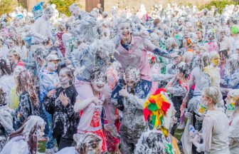 Thousands of students take over University of St Andrews’ campus with annual shaving foam fight