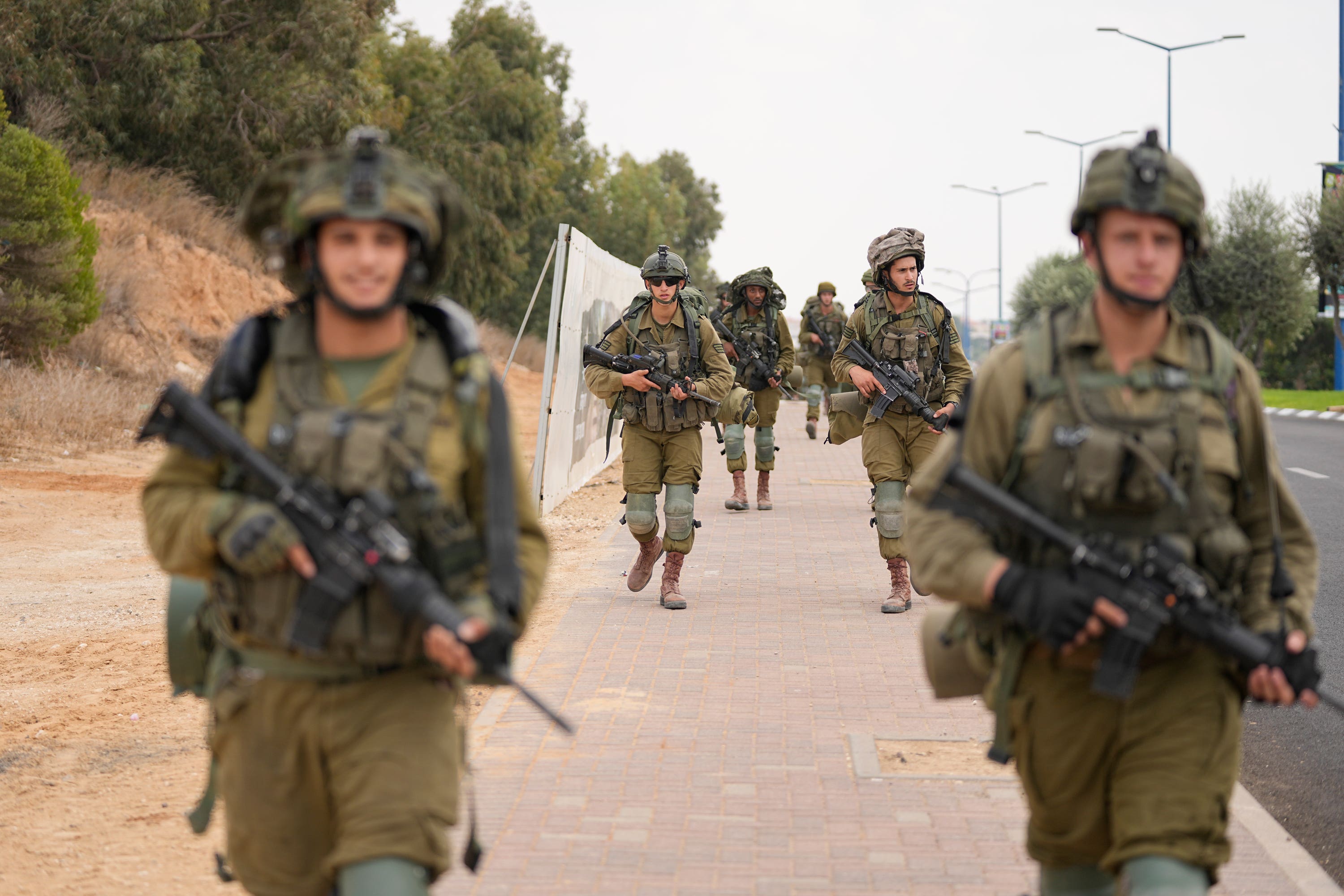Israeli soldiers patrolled Sderot.