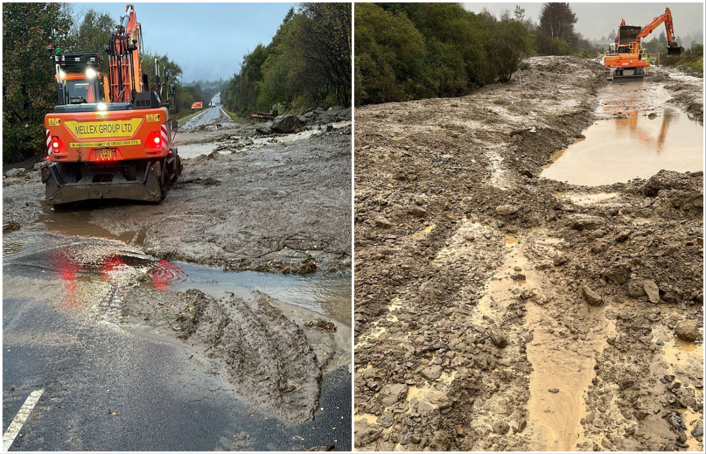 The A83 has been shut after landslides from severe weather.