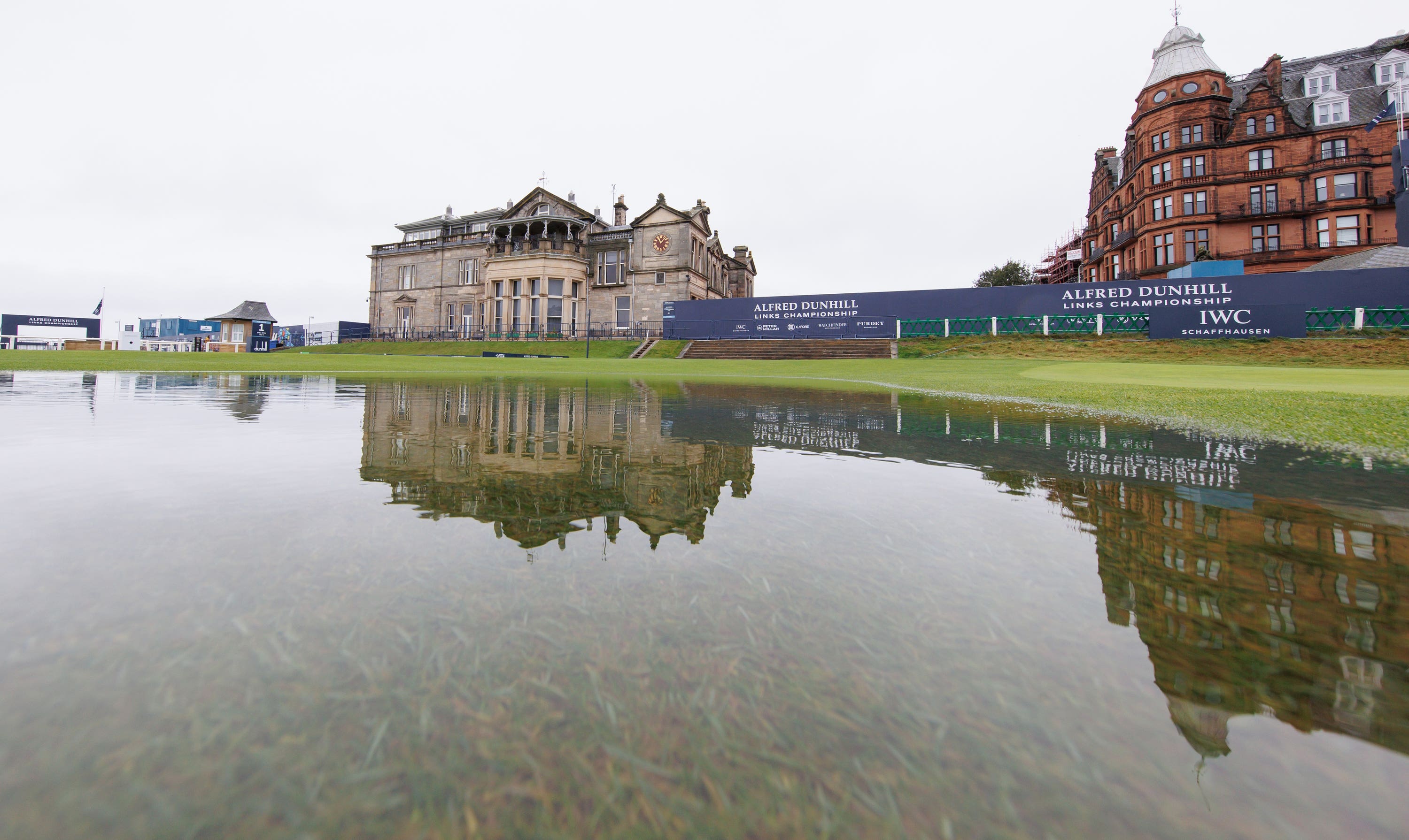 Flooding on the 18th green at St Andrews.