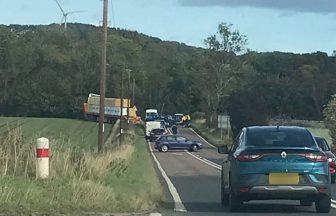 Serious three-vehicle collision closes A92 between Kilmany and Wormit in Fife in both directions