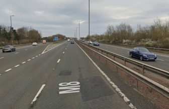 Van driver taken to hospital as crash closes the M8 near Newbridge