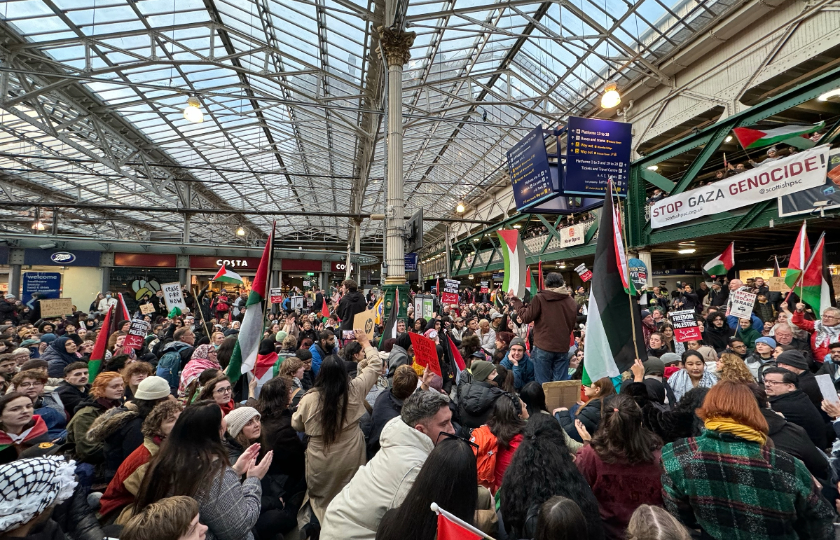 Hundreds of protesters occupied Waverley station on Saturday.