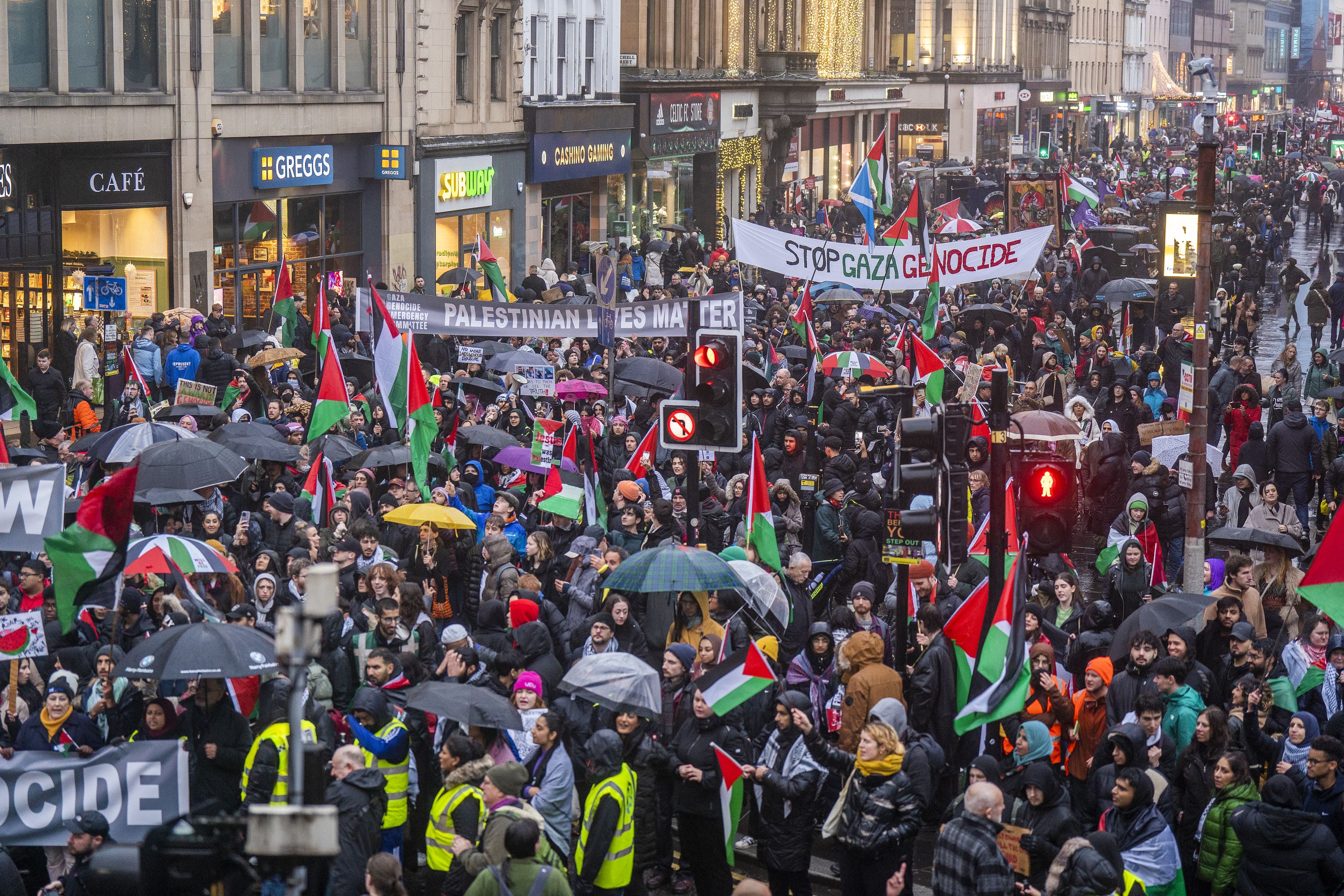 Thousands marched in Glasgow on Saturday.