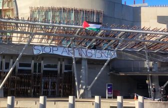 Five arrested after pro-Palestinian protesters climb Scottish Parliament building in Edinburgh