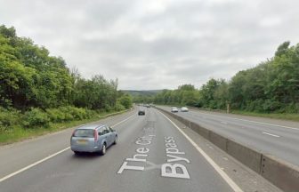 Rush hour traffic queuing after multi-vehicle crash on A720 Edinburgh City Bypass
