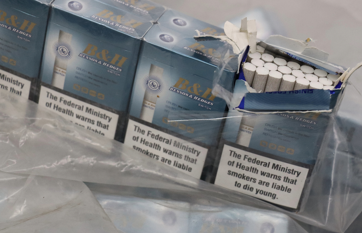 45,400 Benson and Hedges cigarettes were found. 