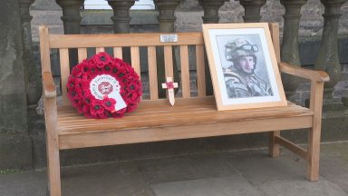 Soldiers killed in Afghanistan and Iraq commemorated with memorial bench at Edinburgh Castle