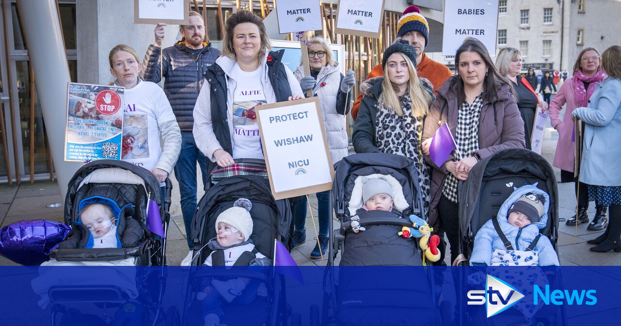 Mothers of premature babies protest plans to downgrade neonatal unit at