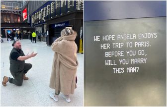I choo-choose you: Man proposes at Glasgow Central train station with special departures board message