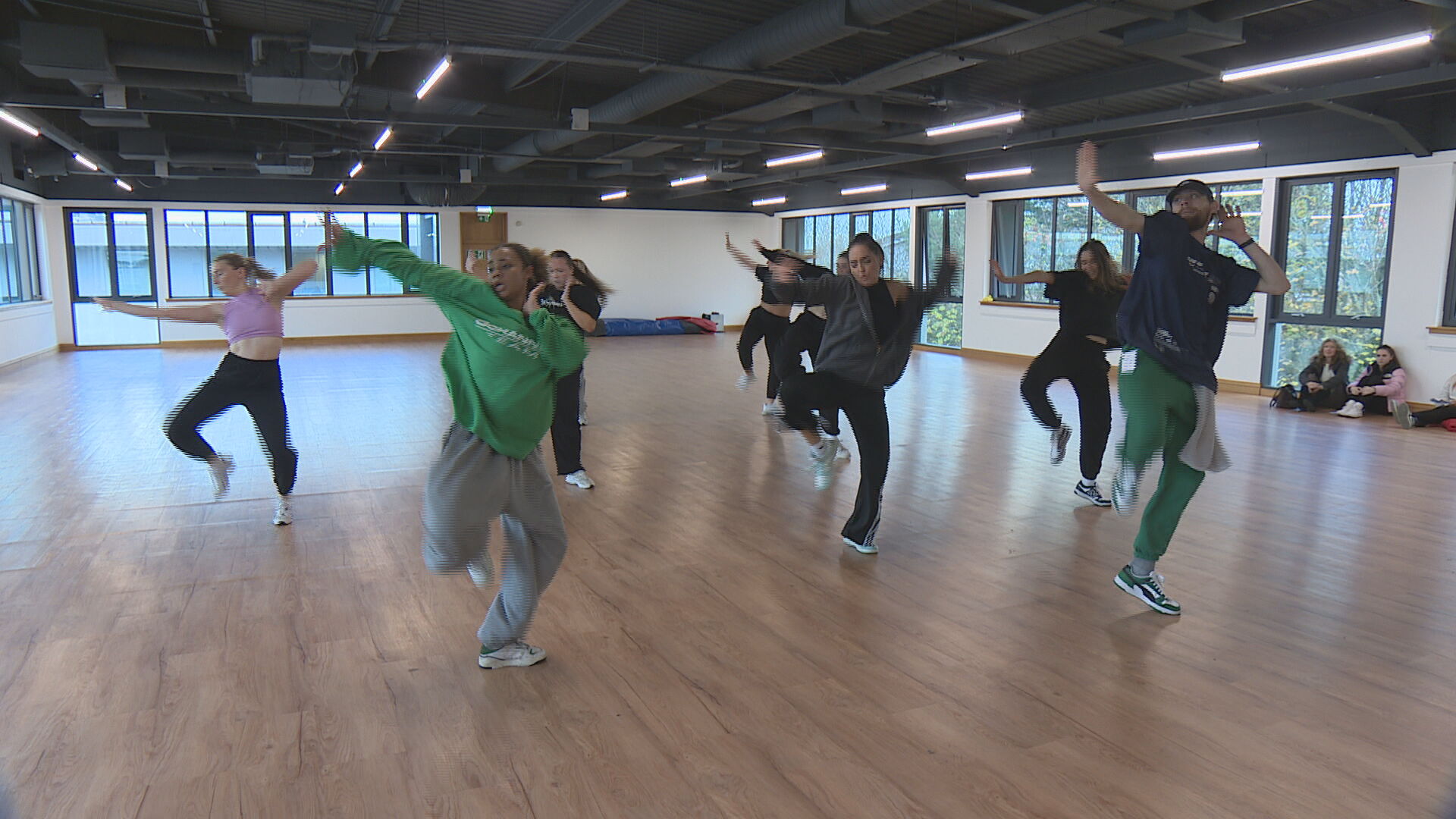 Students learning a new routine in a Hip Hop class. 
