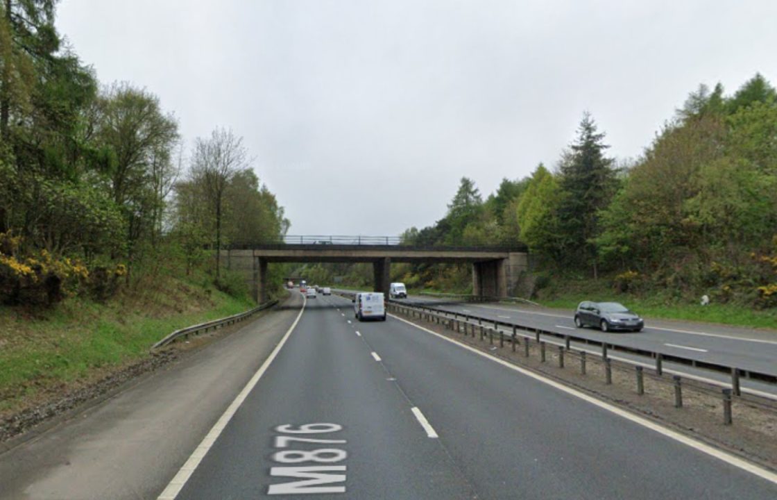 Several vehicles damaged after items thrown from M876 motorway overpass near Larbert