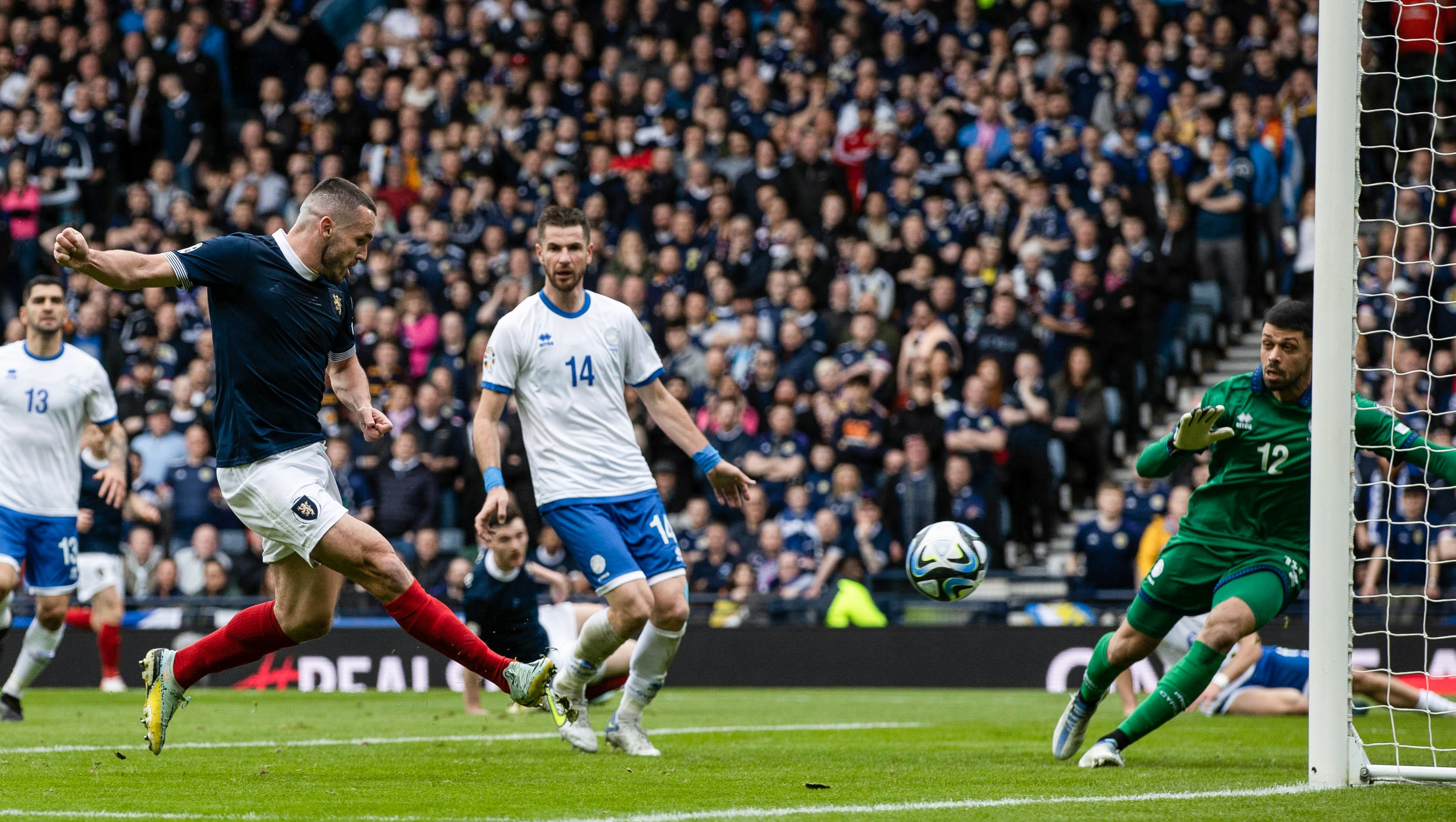 John McGinn scored Scotland's first goal of the qualifying campaign. (Photo by Craig Williamson/SNS Group)