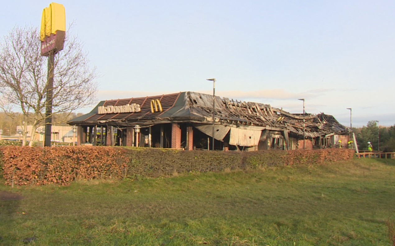 Pictures show aftermath inside Monifieth McDonald's restaurant gutted by huge fire