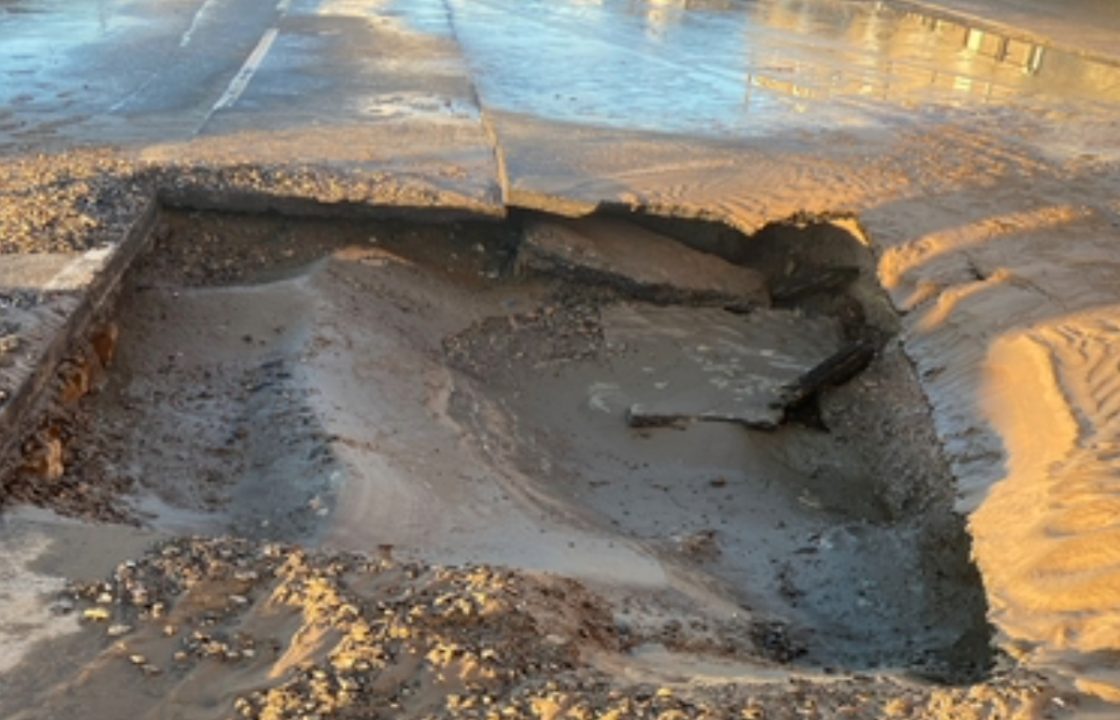 Diversions in place after 27-inch sinkhole forms on Campbell Street in Renfrew due to burst sewer main